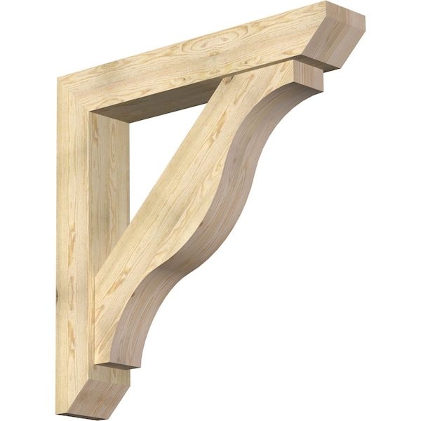 Ekena Millwork Funston Slat Rough Sawn Bracket w/ Offset Brace, Douglas Fir, 8"W x 46"D x 46"H BKT0806X46X46FST06RDF - main